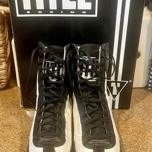 Title Boxing Black and White High-Top Shoes